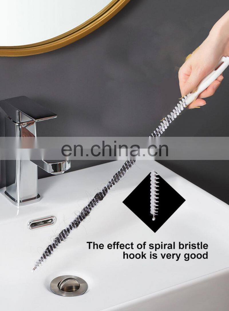 Pipe Dredging Brush Bathroom Hair Sewer Sink Cleaning Brush Drain Cleaner Flexible Cleaner Clog Plug Hole Remover Tool