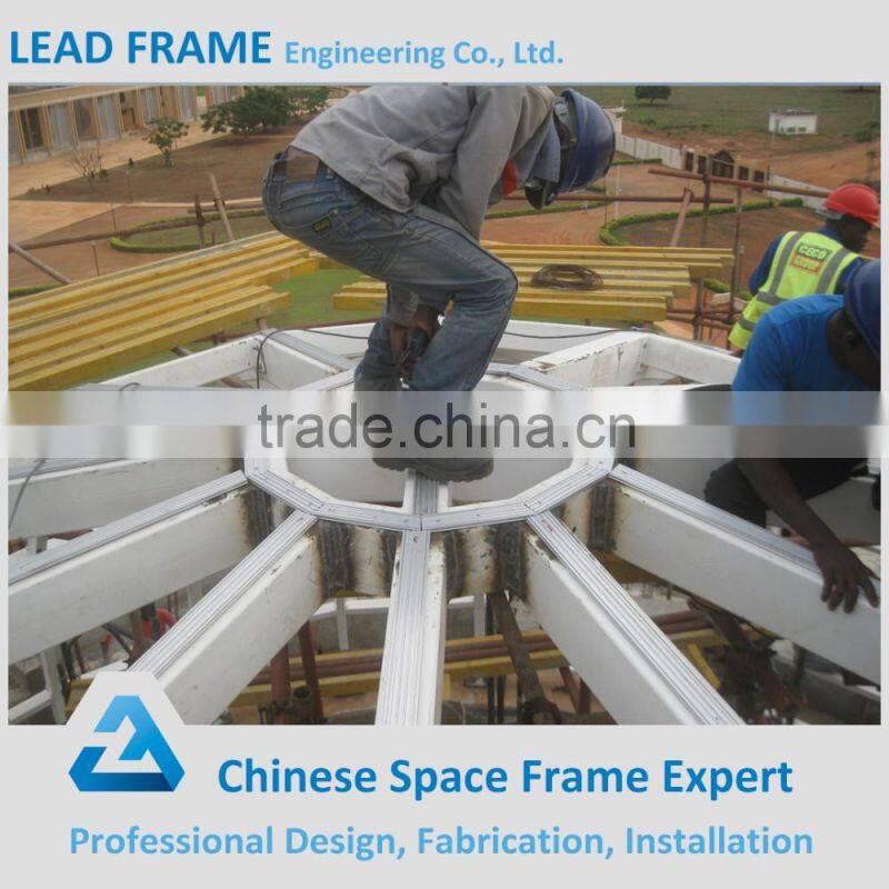 Low cost steel structure BS glass roof dome