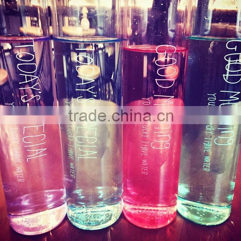 Students glass water bottle in guangzhou unbreakable glass water bottle