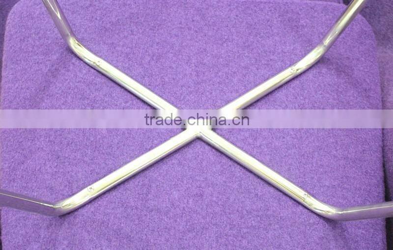 replica relaxing fiberglass materail stainless steel frame wool fabric womb chair with ottoman by Eero Saarinen