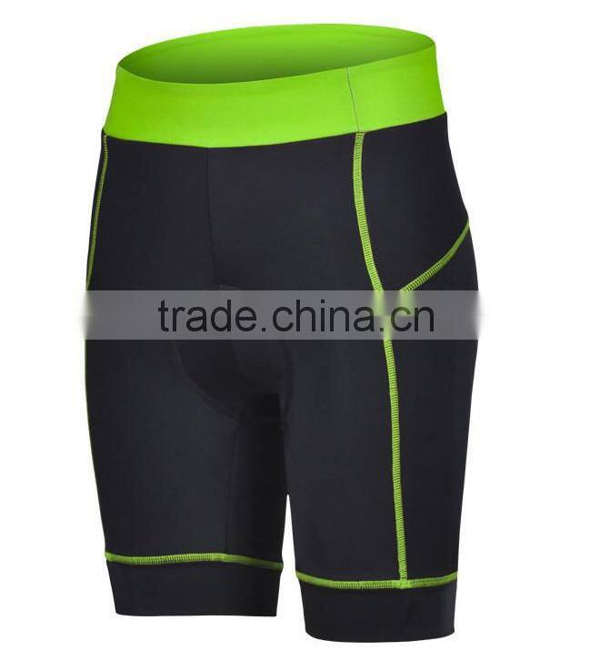 Size YXS To 6XL Ladies Black /Green Design Breathable Cycling Jersey Shorts