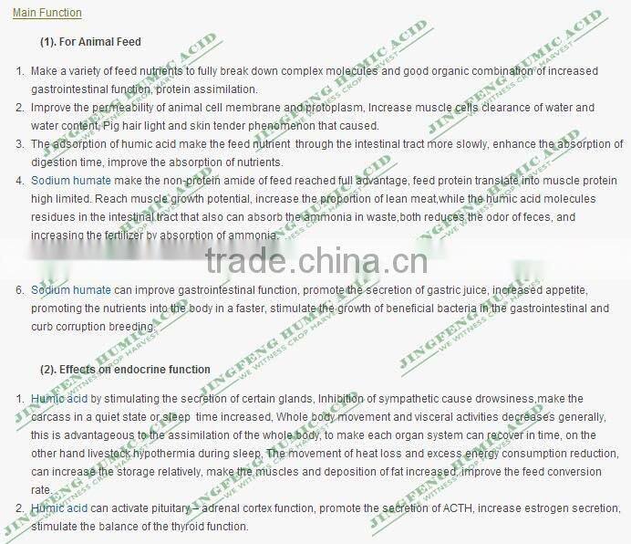 50% 60% 70% Sodium Humate For Feed Additives Agriculture, Powder Flake Crystal Granule Form