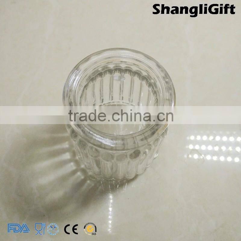 Ribbed With Cap 100ml Glass Candle Jar Cheap