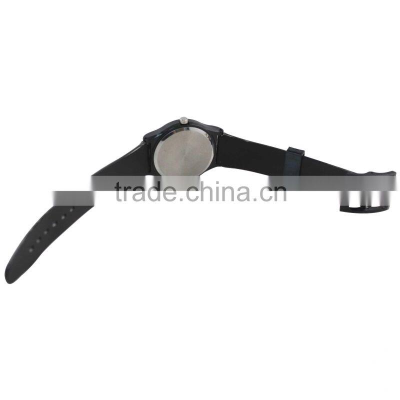 FT1009_BK PVC strap ladies plastic quartz movt flower print watch