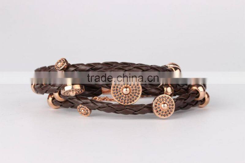 Hotsale Fashion 925 Sterling Sliver PU Bracelet
