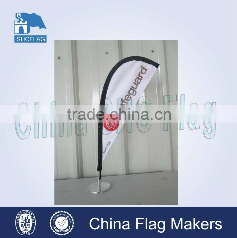 Office customized teardrop table flag stand