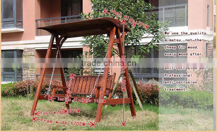 Hot sales! Wooden swing chair / garden swing / patio swing with canopy