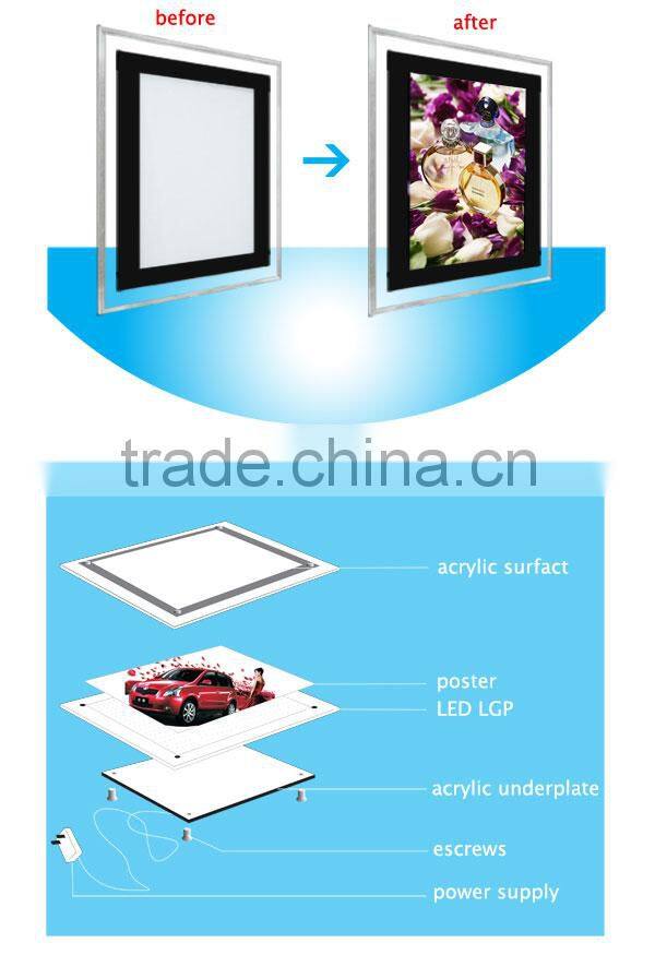 indoor acrylic led display light box tabletop