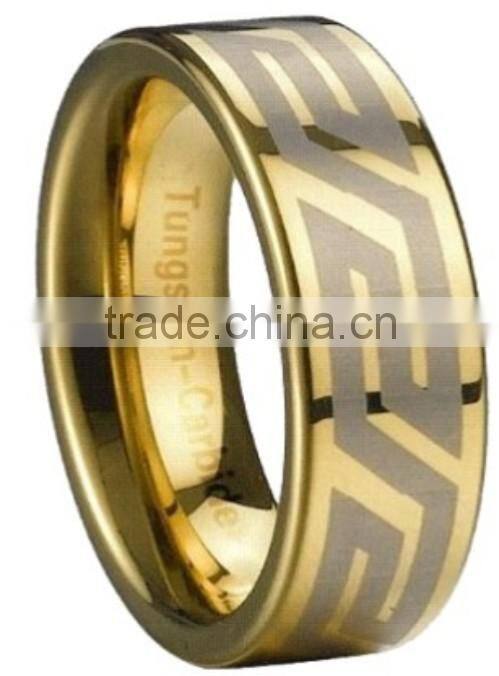 High quality tungsten Finger Ring with blue carbon fiber