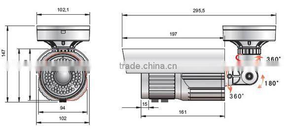 2.8-12mm Lens 30M IR OSD Control Second Video Analog AHD Camera 2MP Metal Outdoor HD 1080P CCTV AHD Camera