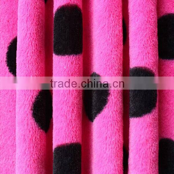 100%polyester minky dot fabric by the yard