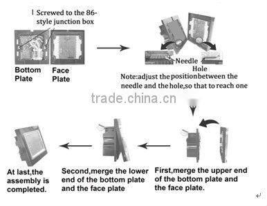 TAIYITO TDXE4401S one gang RF wireless remote control switch touch screen dimmer switch