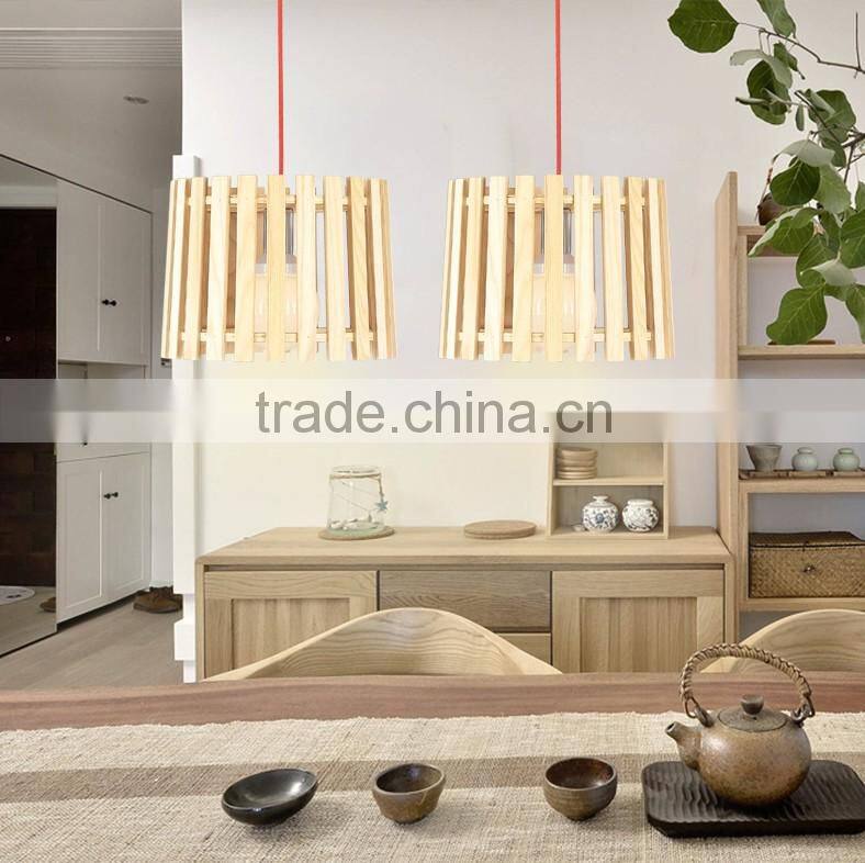 Wooden LED pendant light JK-8005B-06 Hanging Pendant Lamp Wooden Modern Style