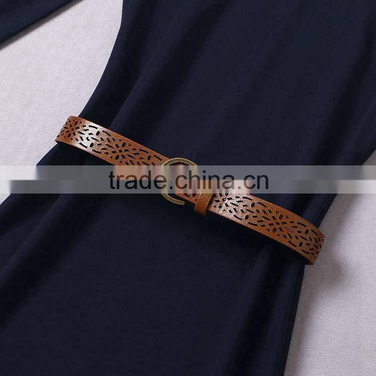 2014 Early autumn designer brief style dress V-neck 3/4 sleeve mid-calf cotton bodycon women casual dresses with belt W18271
