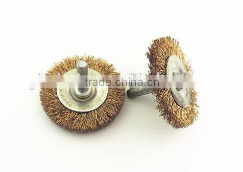 Crimped wire wheel brush with shank,small wire brush