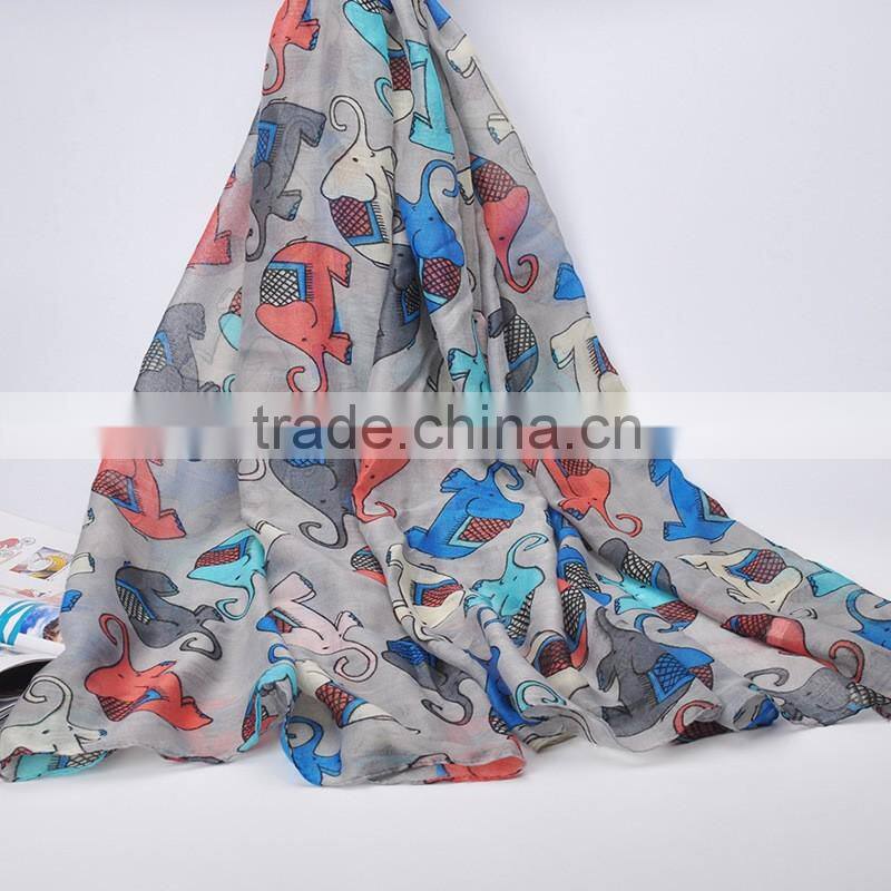 2016 high quality WOMAN SCARF cotton voile scarves solid warm autumn and winter scarf shawl Elephant printed