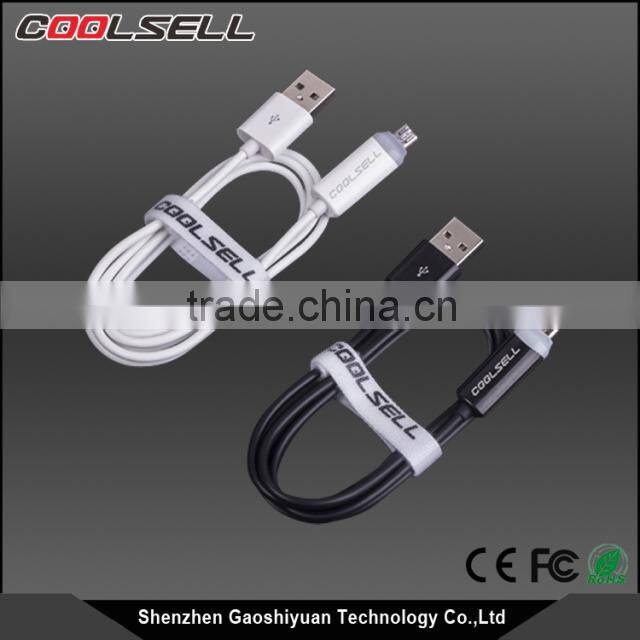 Special design Coolsell LED Light Micro USB Cable reversible mirco cable with LED light
