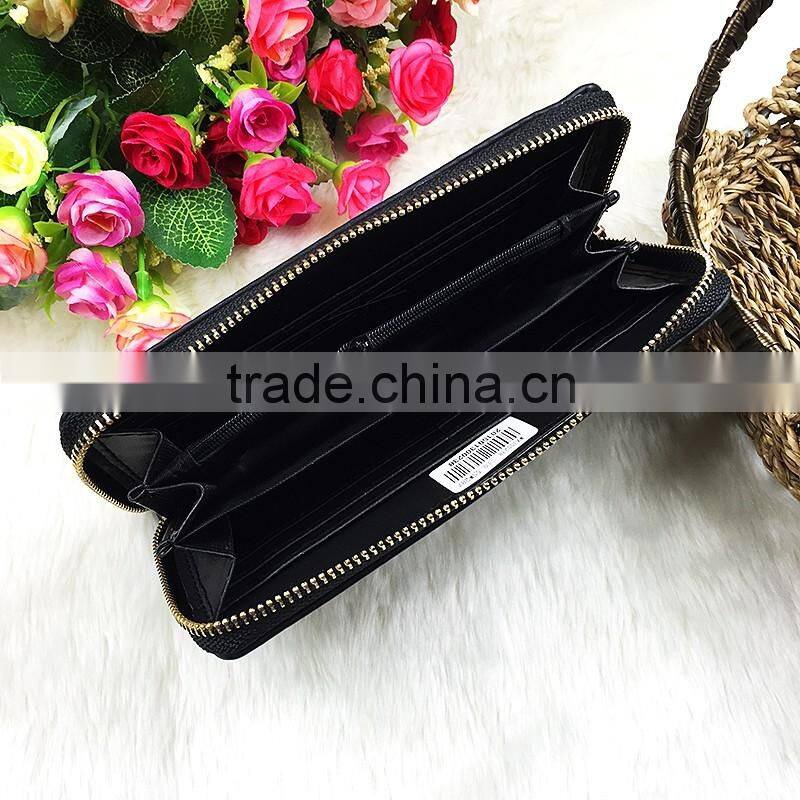 High Quality Wholesale New Fashion Black PU Embossed Women Wallet Famous Designer Brand Wallet