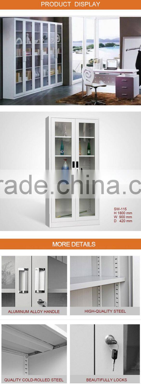 sliding glass door steel wardrobe filing cabinet drawer stopper glass door cupboard