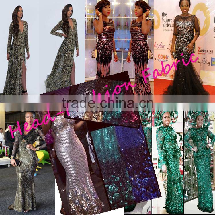 2016 latest design african french lace fabric tulle lace high quality 5 yards on sale for Garment