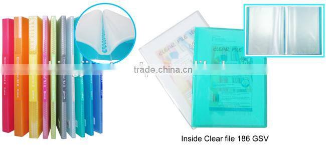 PP clear file - 10/20/40 pockets - many colors