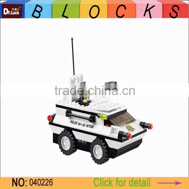 ABS mini Police Car Block toy Set police bricks