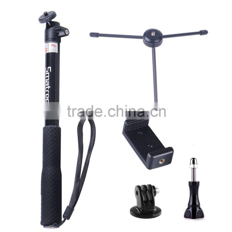 Smatree Gopro Accessories - SmaPole Q3 Telescoping Gopro Pole / Gopro Monopod with Tripod Mount Adapter+ Thumb Screw