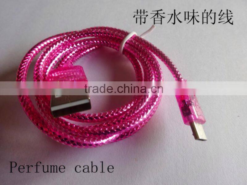 Crystal perfume micro cable for smartphone