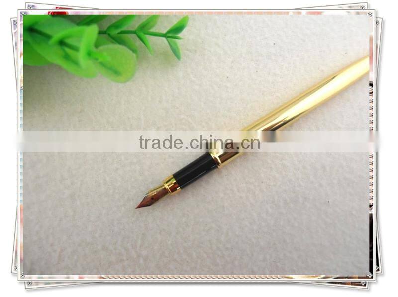 TT-06 cheap golden table fountain pen, metal desk pen for bank