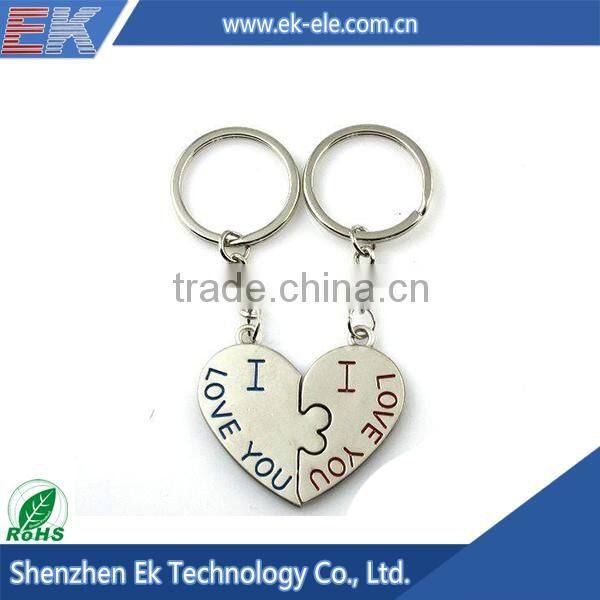 Wholesale products custom lovely heart shape metal keychain