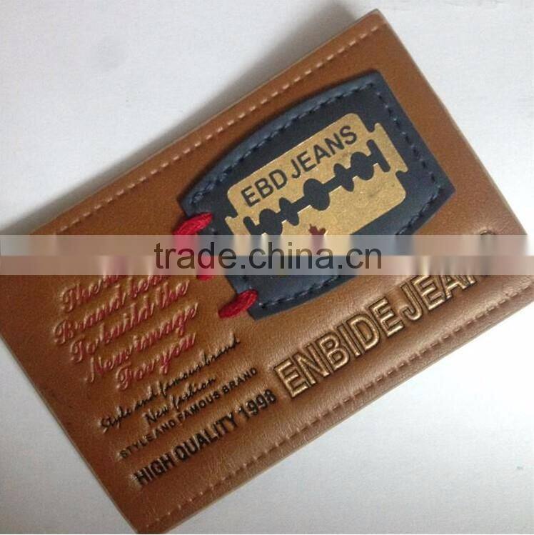 China Factory Custom Embossed Leather Labels