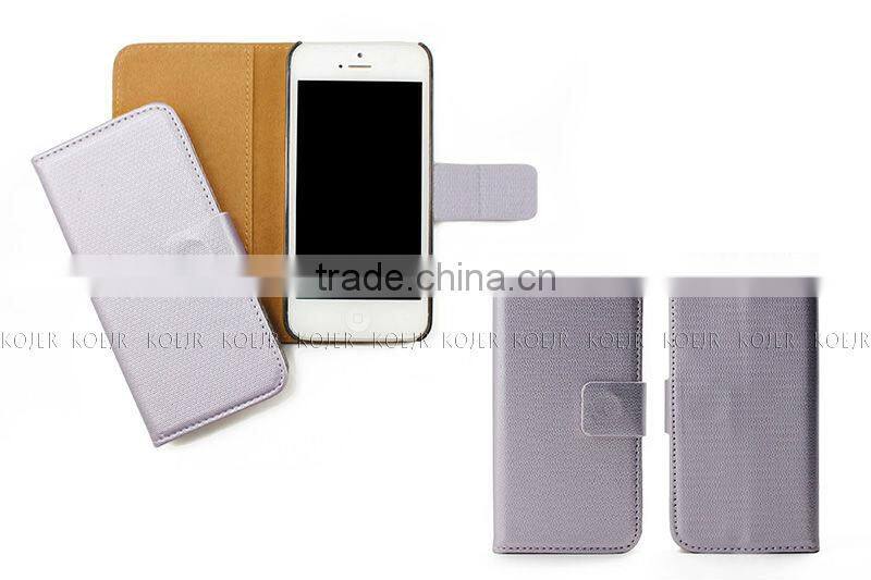 Book Style PU Leather Flip Case for iPhone 5