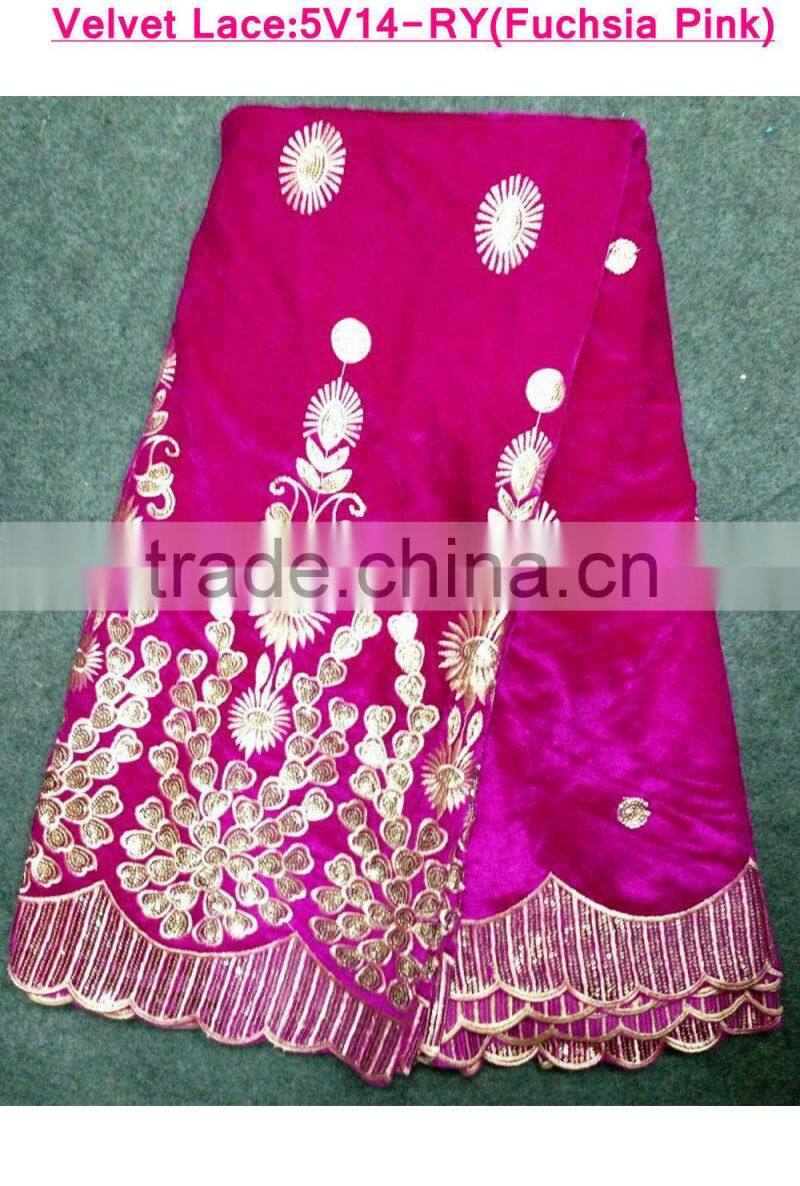 Fashion pink sequins women raw silk velvet burnout silk velvet fabric