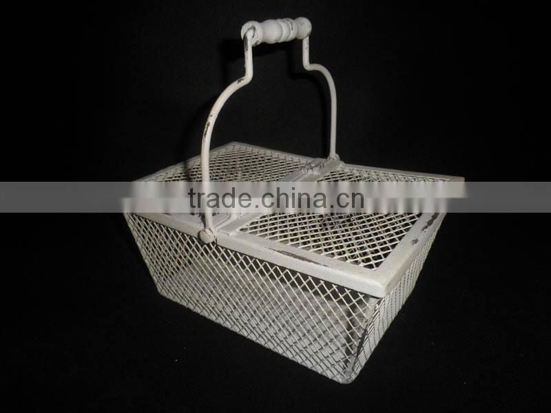 Farmhouse handmade vintage metal wire basket