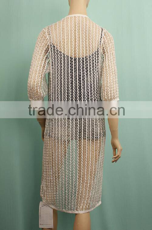 New design Women 3/4 sleeve long shirt dresses T141131343