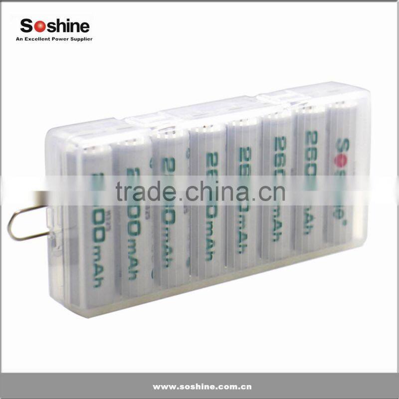 Soshine waterproof AA battery case, battery holder case for 8pcs AA batteries