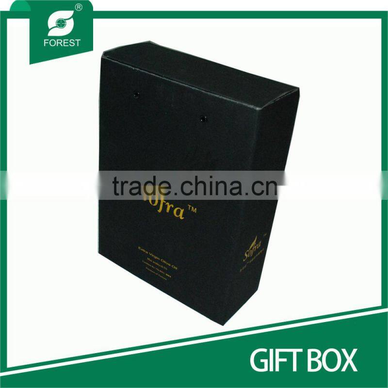 OEM HAND MADE PAPERBOARD GIFT BOX WITH GOLD HOT STAMPPING