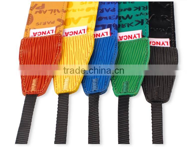 yellow Leather Camera Strap Shoulder Neck Russian Series For DSLR for Canon for Nikon Q-01