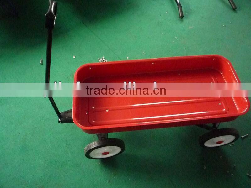 steel Heavy Duty Utility Wagon Lawn Cart Yard Crate Garden Supplies Blue