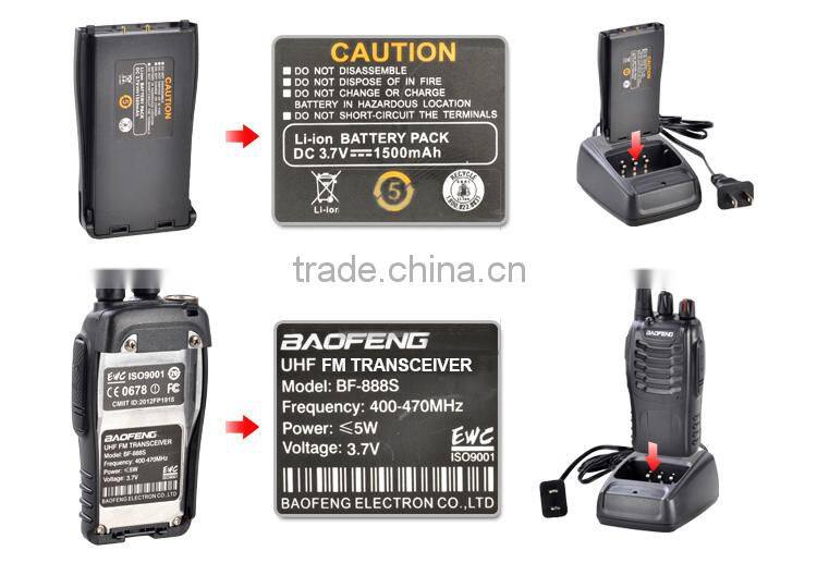 uhf fm transceiver walkie talkie baofeng BF- 888s cheap two way radios