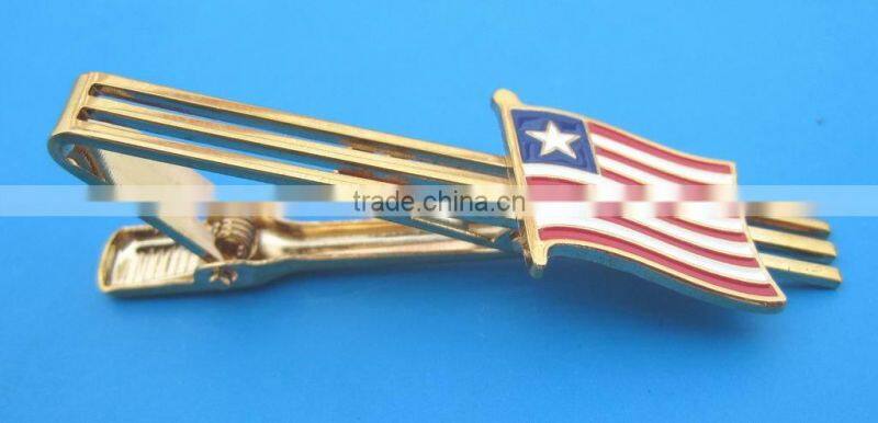 plating gold with custom logo tie bar,tie clip