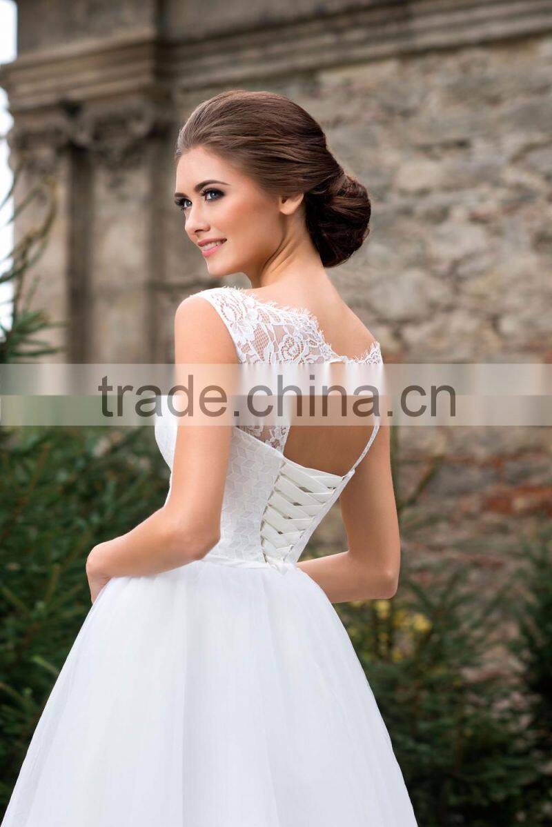 New Gently Romantic Rozy Wedding Dress of High Quality Organza