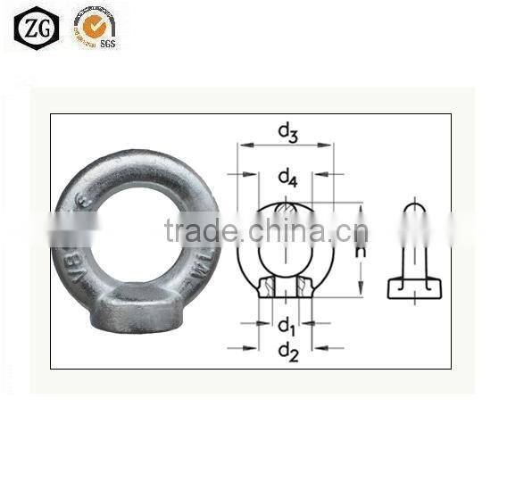 DIN582 lifting eye nuts carton steel zinc plated