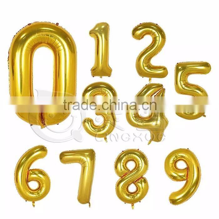 40inch Silver Aluminium Foil Number Balloon for Birthday Party Decoration Balloon