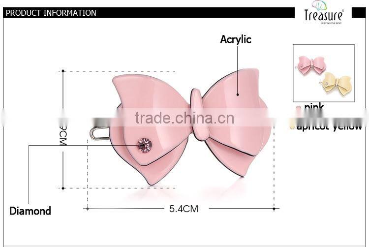 fashion jewelry wholesale cute acrylic bowknot child hair accessory for party
