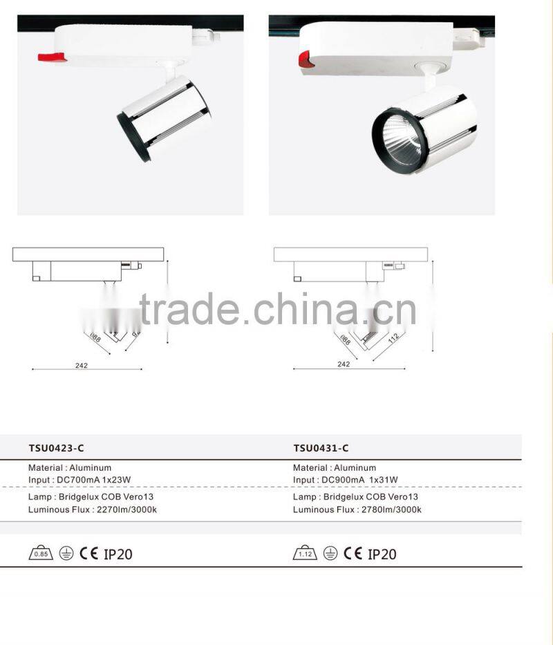 Kulle led track light /led cob track light/cob track spot light 23W