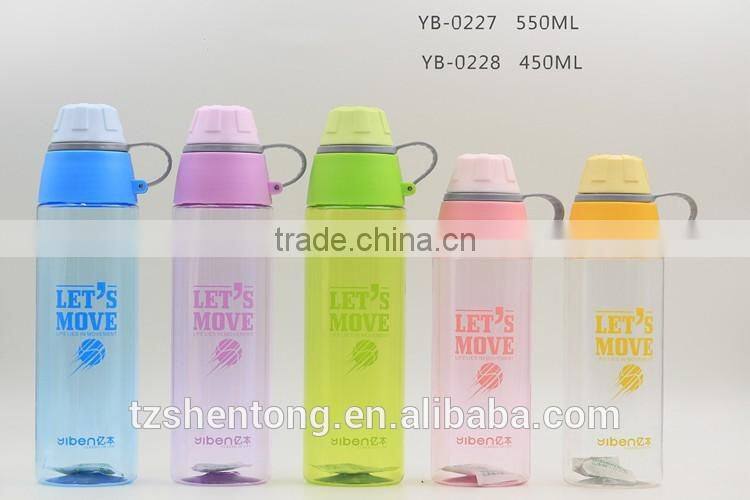 Narrow mouth portable bpa free plastic drinking water bottle