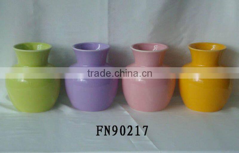 ceramic flower pots with color glazed