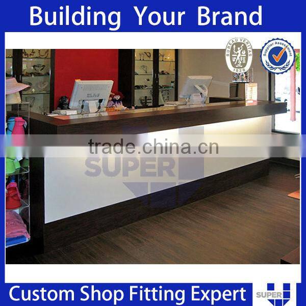 designer beauty wooden salon reception desk counter