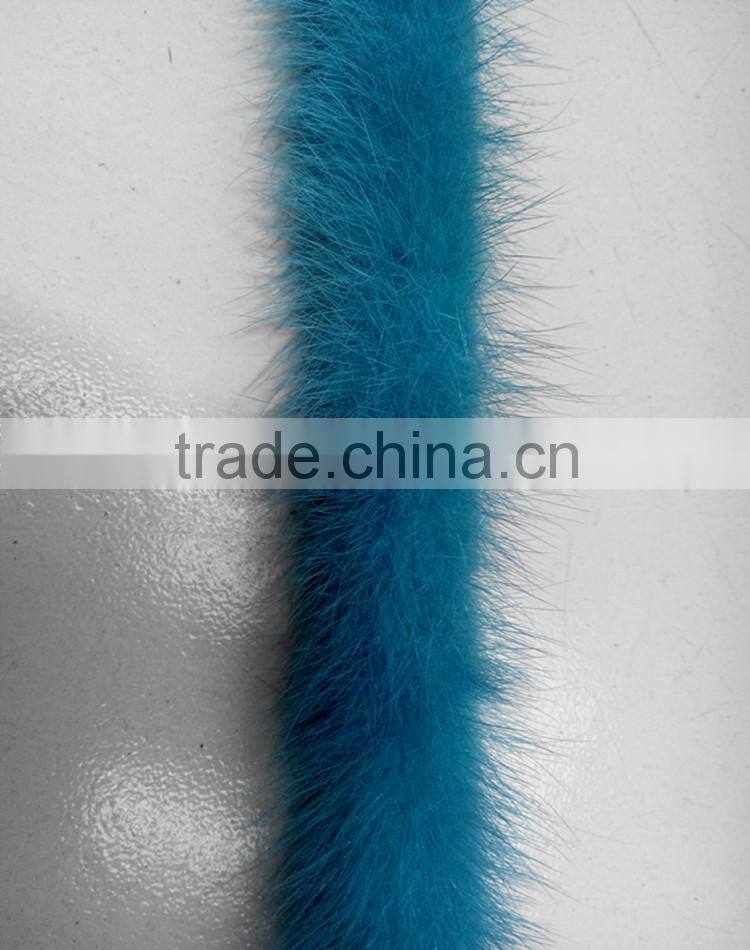 China Wholesale Dye Mink Fur Strip / Fur Collar / Real White Mink Fur Trimming